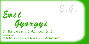 emil gyorgyi business card